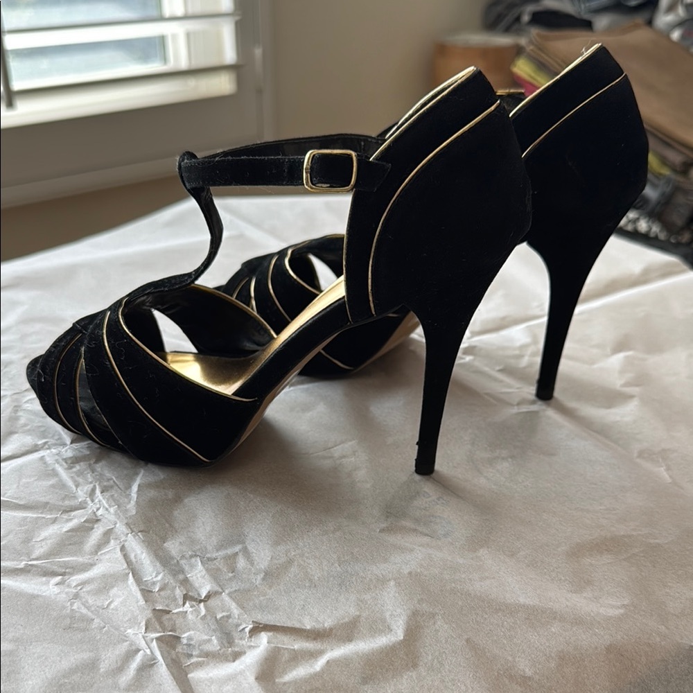 Call It Spring Black Strappy Heels
